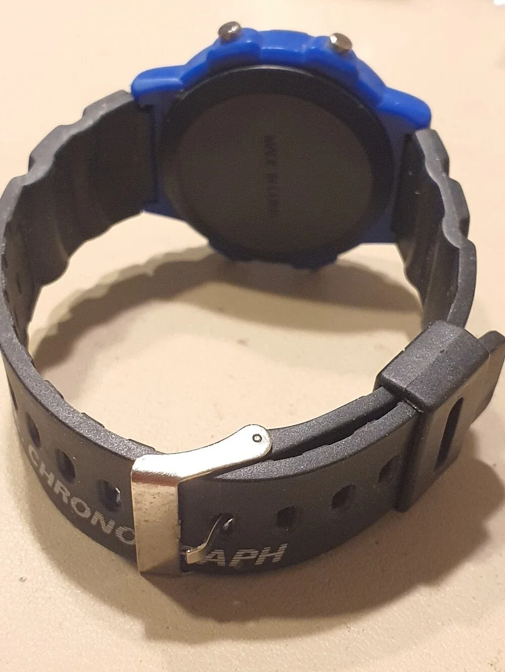 10/$20 Lifelong Black/Blue Resin Digital Alarm Chrono Men's Watch